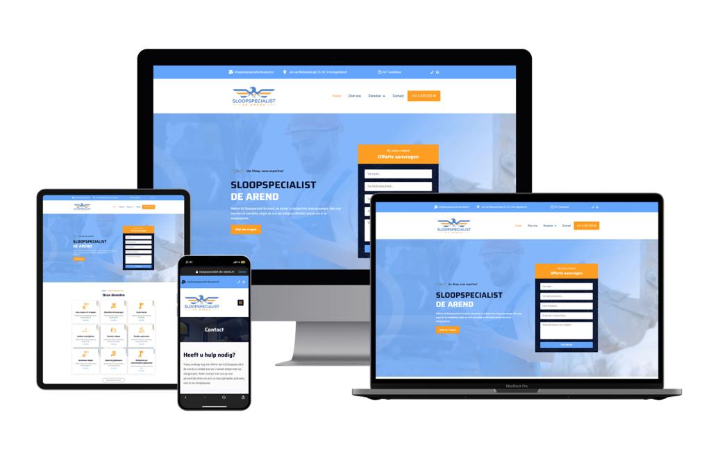 Adworth website voor Sloop Specialist De Arend