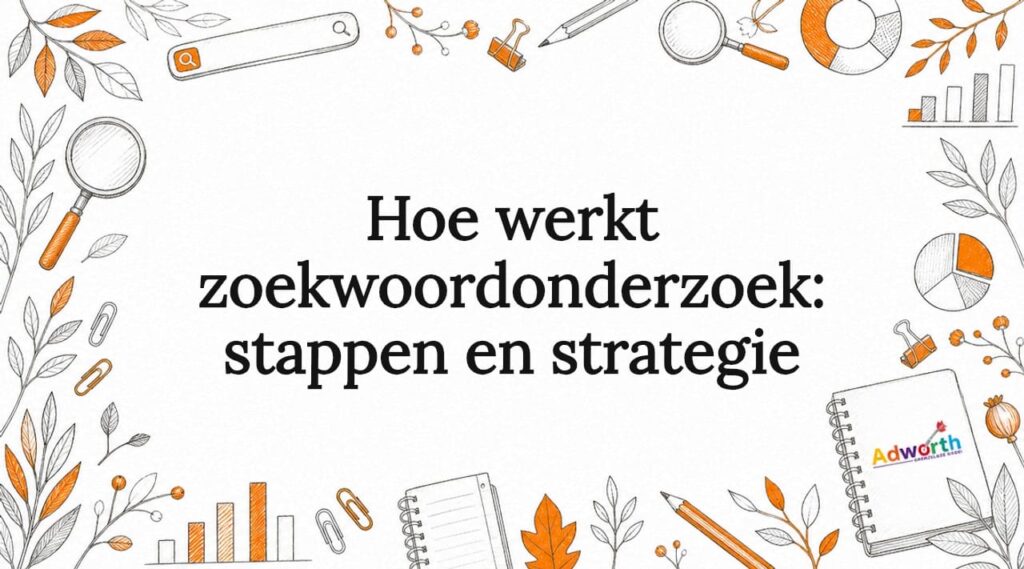 Sfeervolle illustratie voor de titelpagina van een artikel over zoekwoordonderzoek