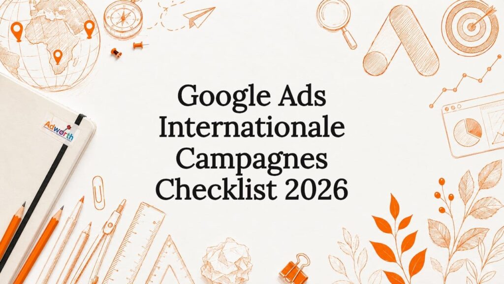 Sfeervolle titelafbeelding met wereldbollen en herkenbare Google Ads-iconen