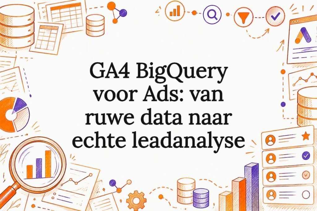Decoratieve titelkaart voor GA4 BigQuery leadanalyse